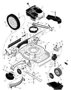 Mower Housing Assembly Diagram and Parts List for 229610X30A 2005 Briggs and Stratton Lawn Mower